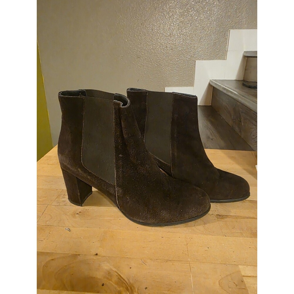 Andrea Carrano Italy Suede Chelsea Ankle Boots Brown Size...